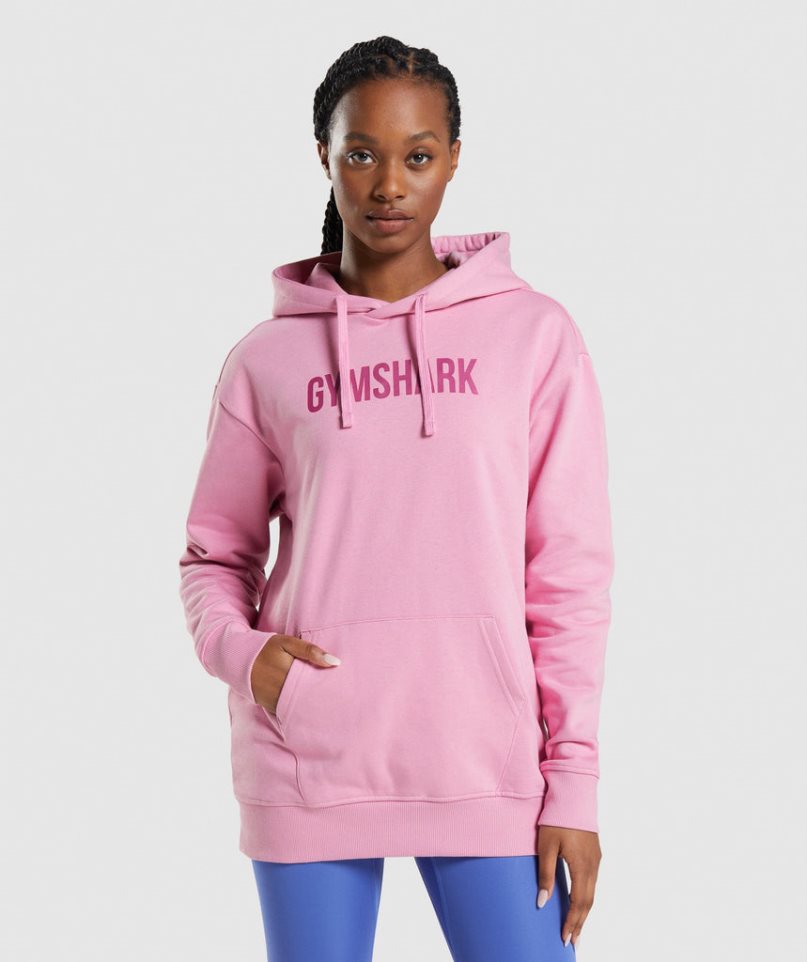 Women\'s Gymshark Apollo Oversized Hoodie Pink | CA 0DA5N6